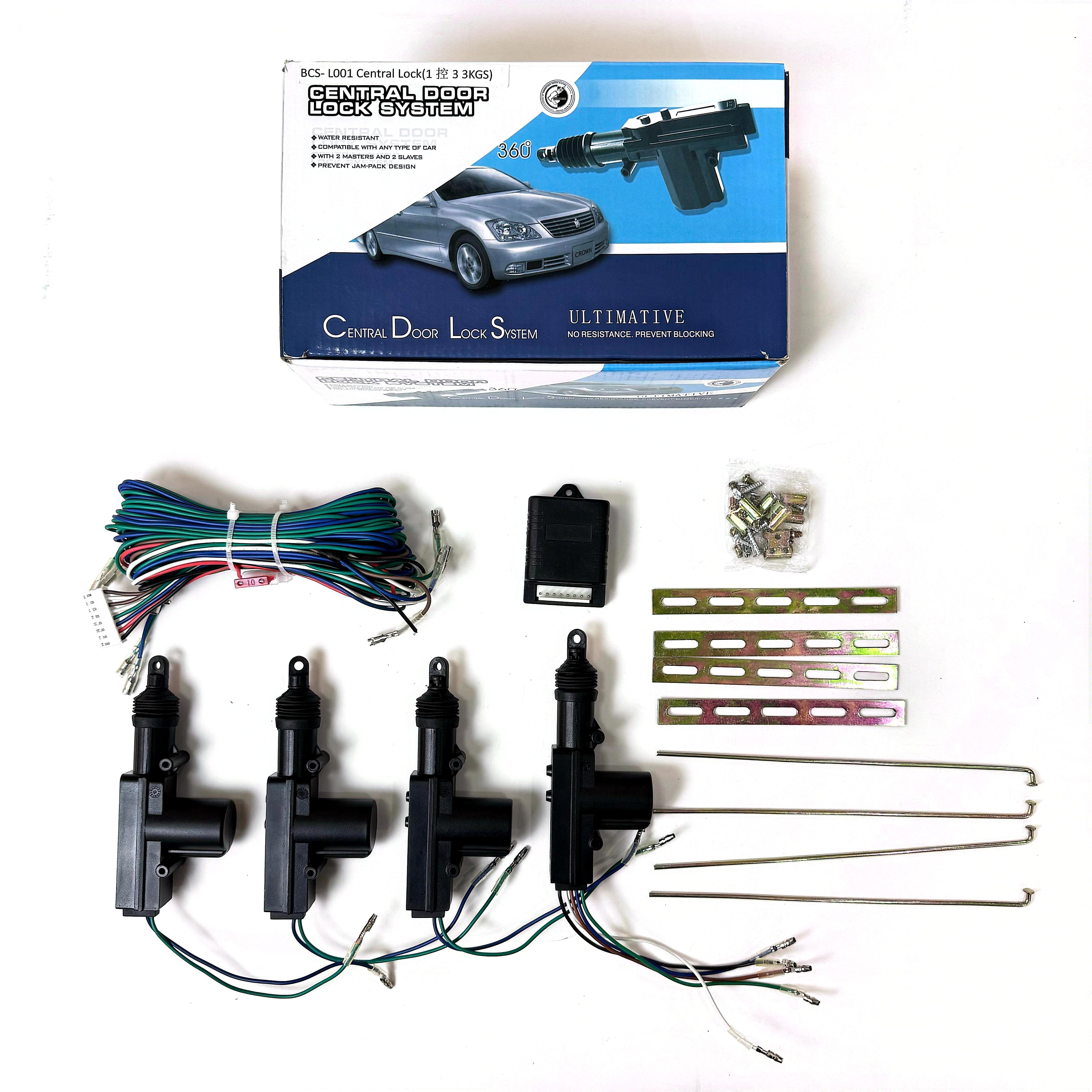 Wholesale Universal DC12V Car Door Central Lock Kit Central Locking System for Car with 4 Actuators Motor L001 Small Package